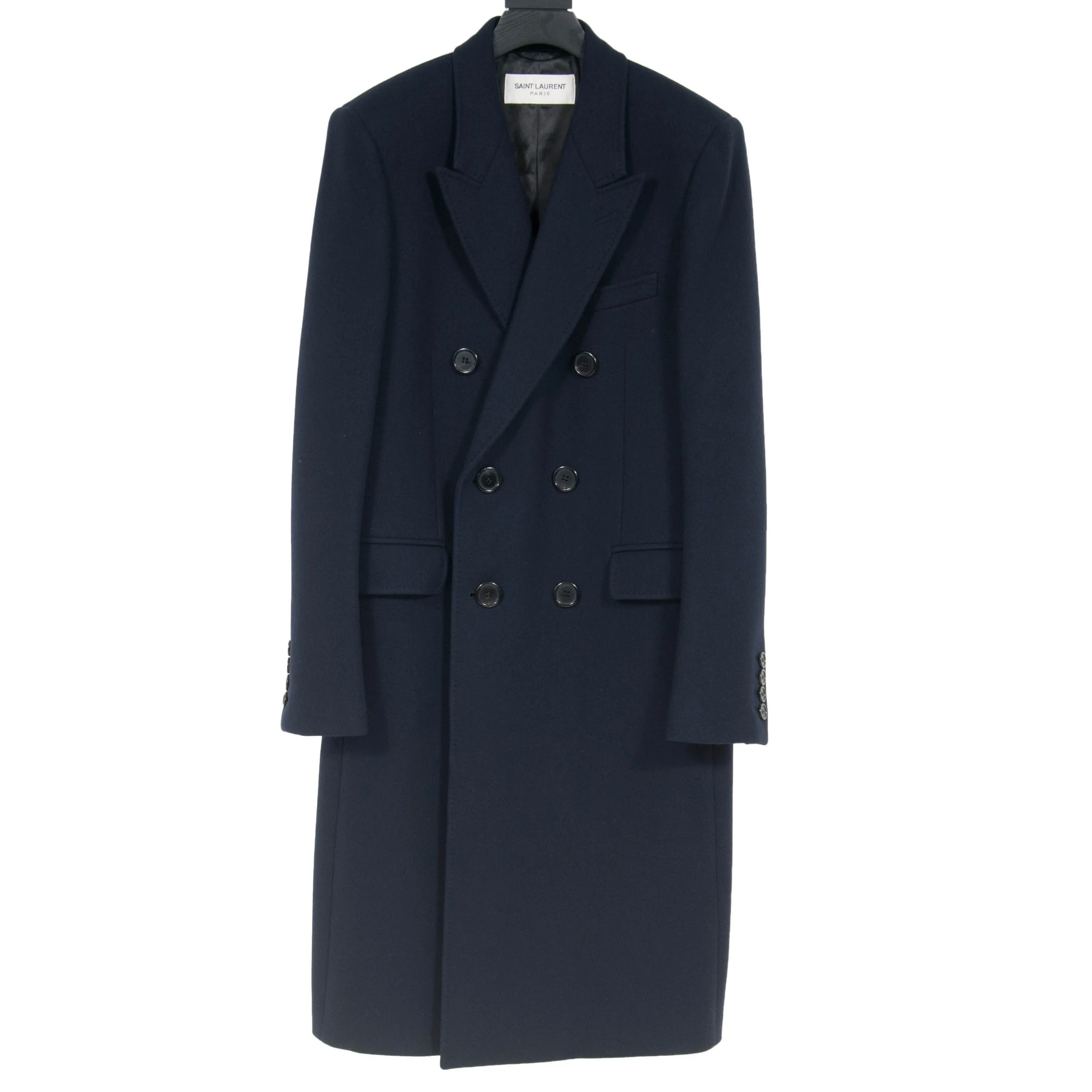 FW16 Double Breasted Long Coat (Navy)