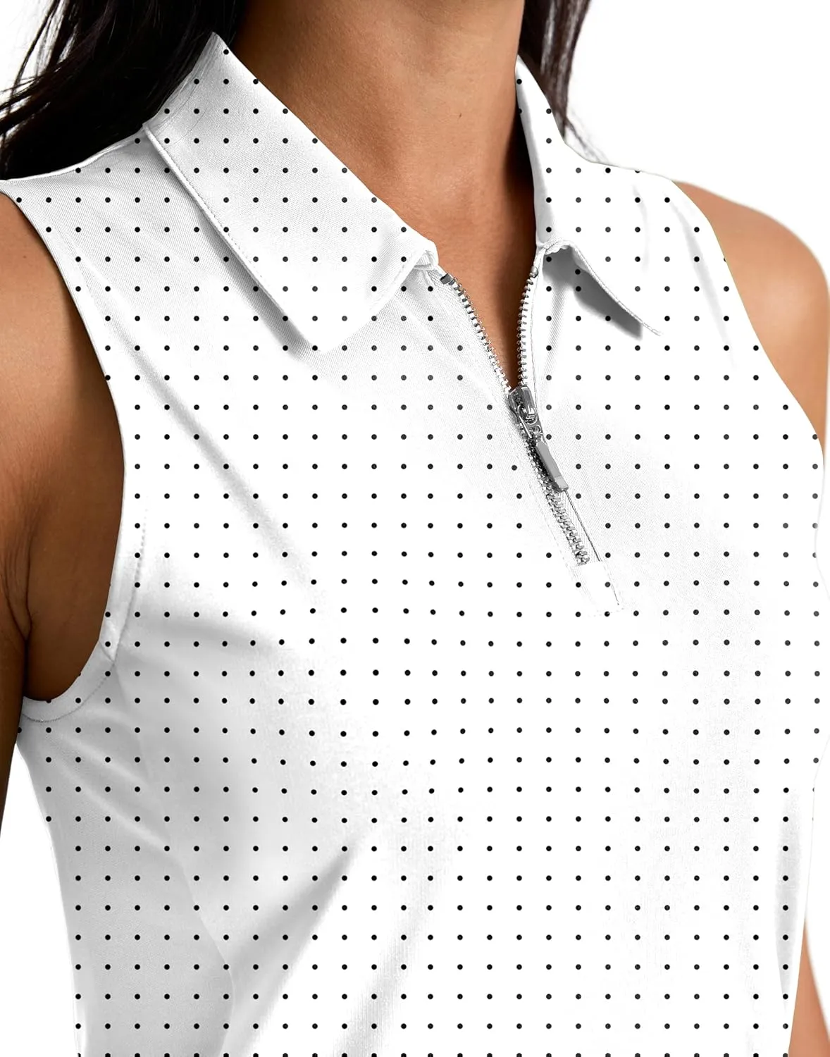 G Gradual Womens Golf Shirt Sleeveless Zip Up Polo Shirts for Women Collared Lightweight Tennis Athletic Tank Top