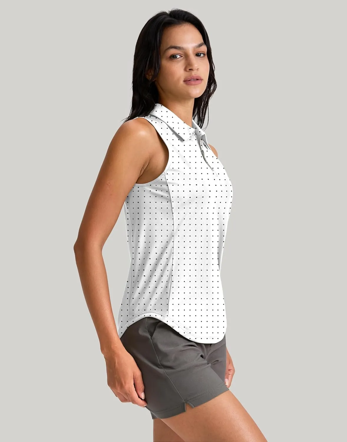 G Gradual Womens Golf Shirt Sleeveless Zip Up Polo Shirts for Women Collared Lightweight Tennis Athletic Tank Top