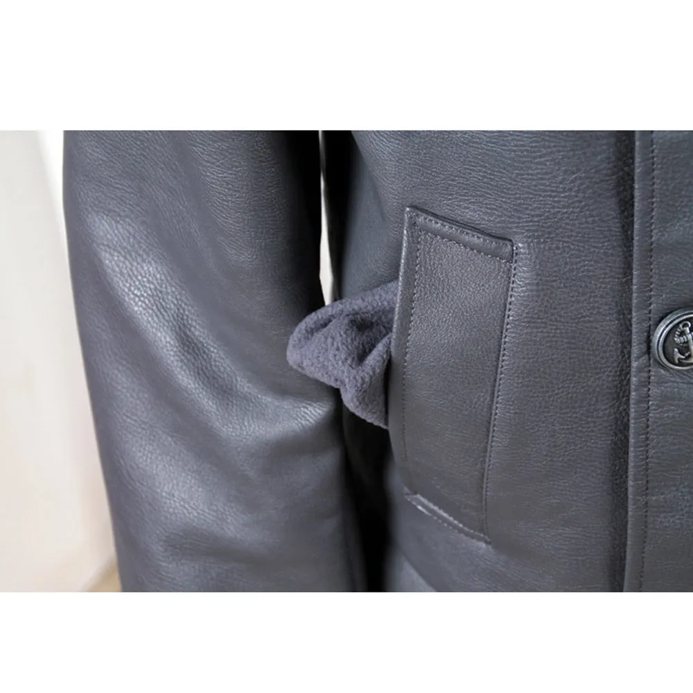 German Repro Kriegsmarine Submarine WW2 U-Boat Faux Leather Coat Military Uniform