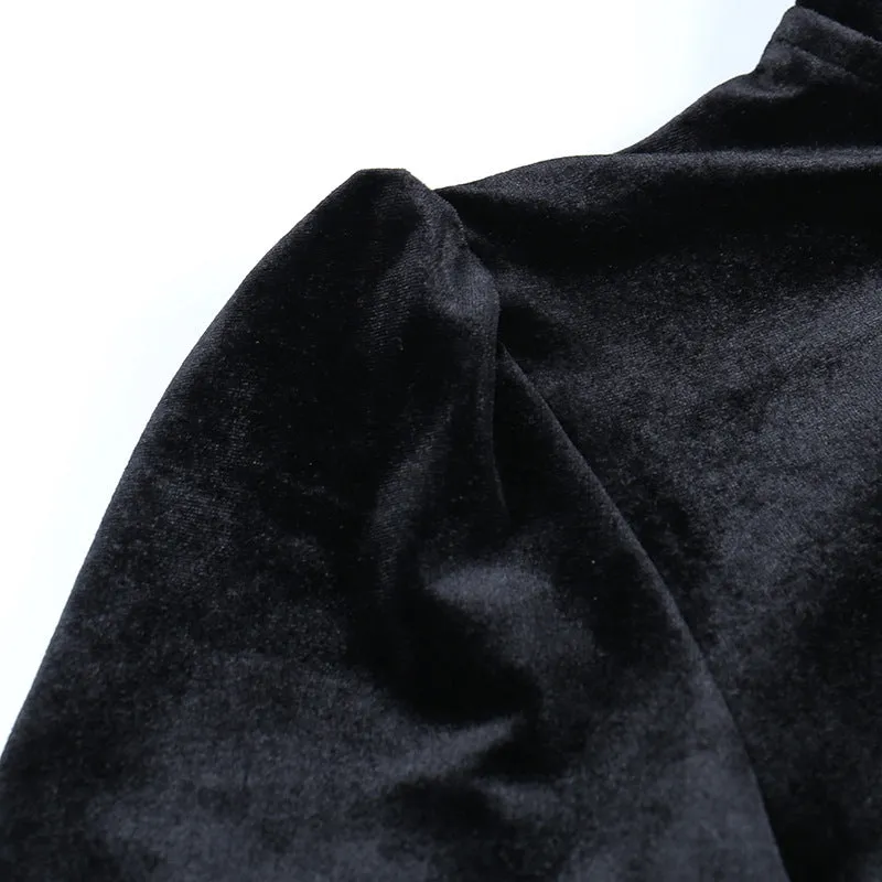 Gothic style cloth buttons short coat bolero sexy hollow out long sleeves lace blouse