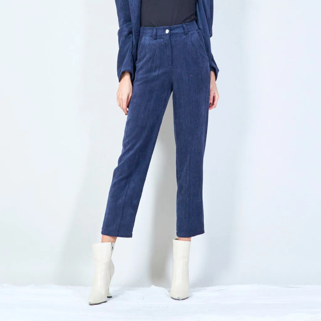 High-waisted corduroy trousers wholesale