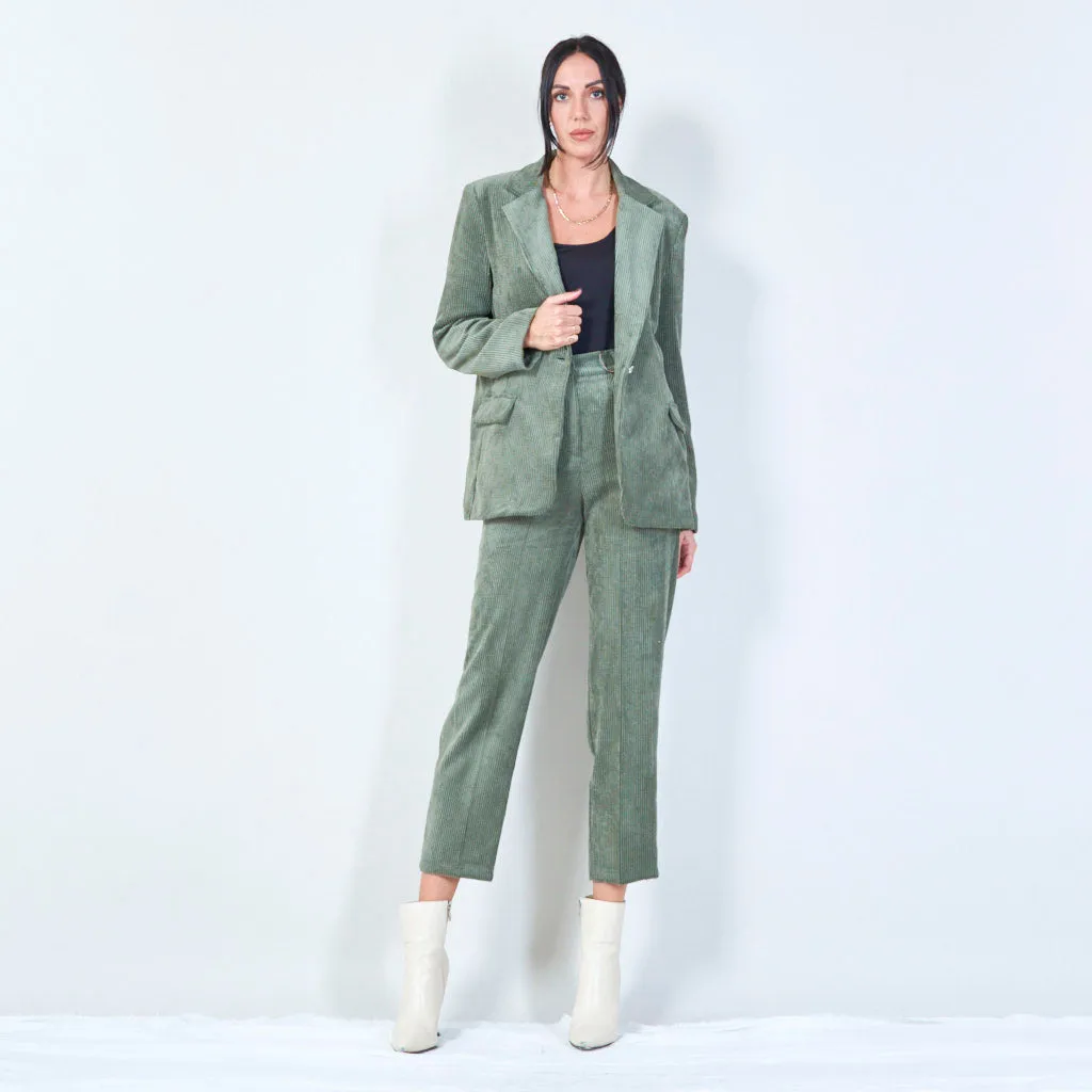 High-waisted corduroy trousers wholesale