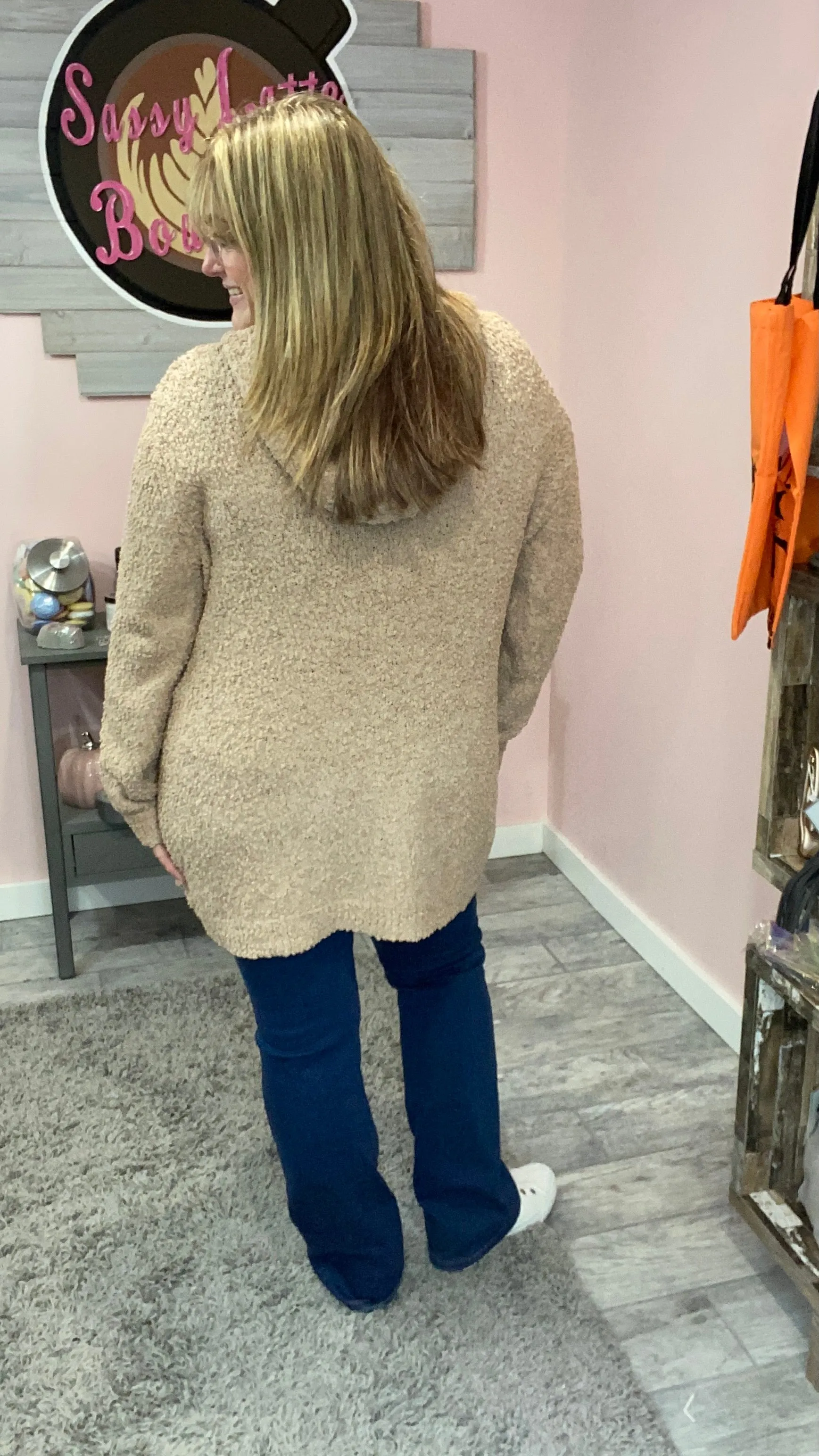 Hooded Popcorn Cardigan