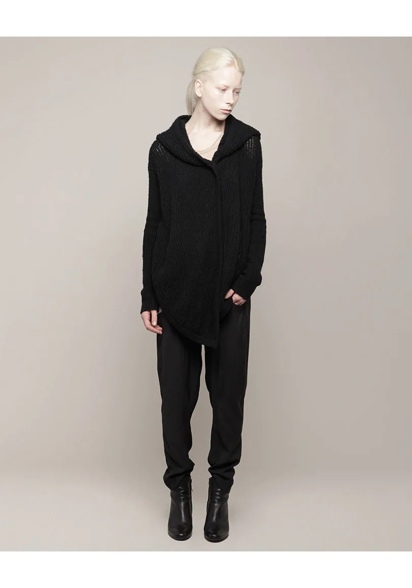 Hooded Rib Cardigan