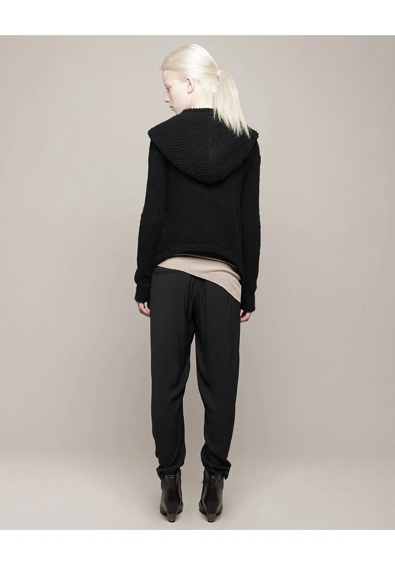 Hooded Rib Cardigan