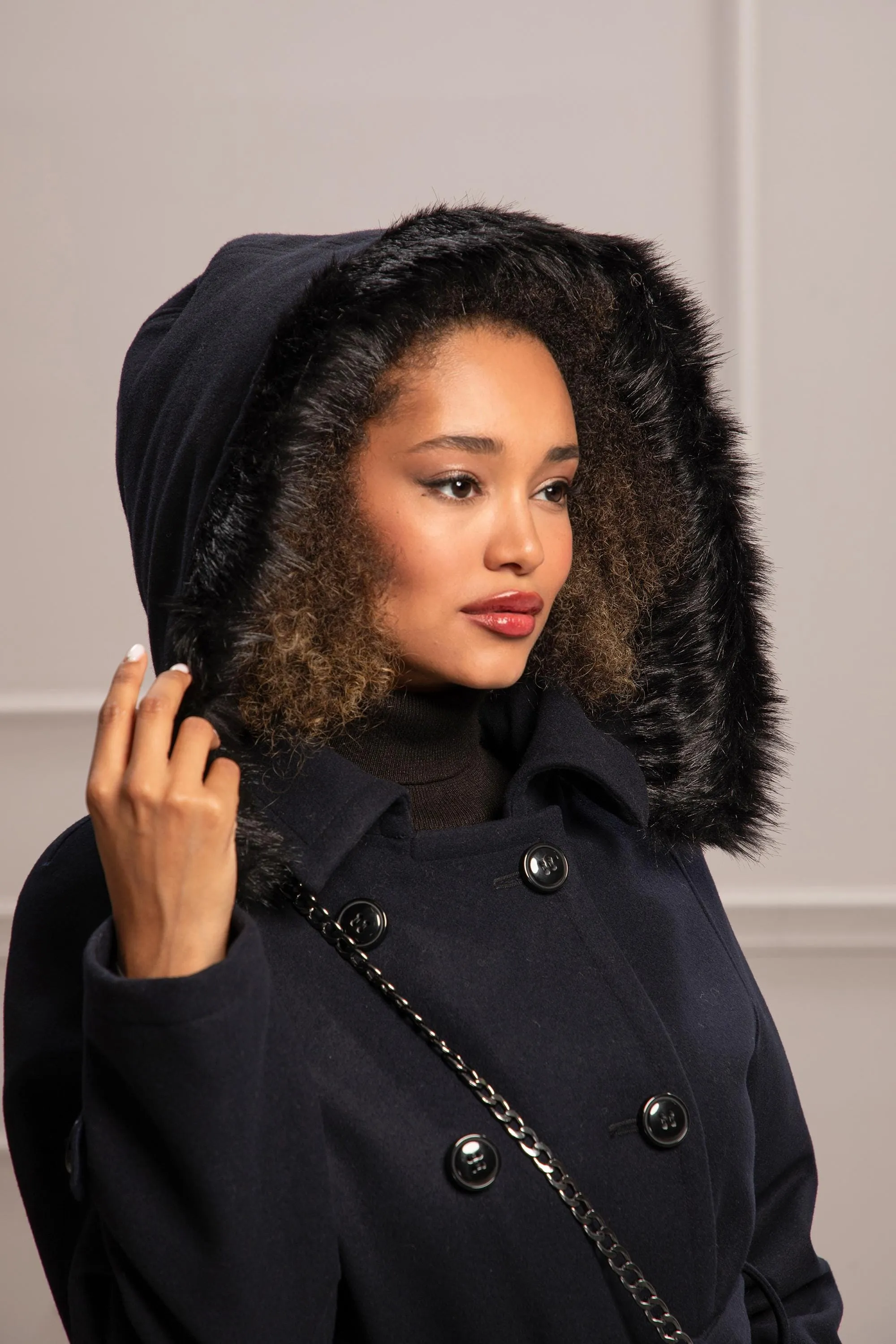 HOODED WOOLEN COAT
