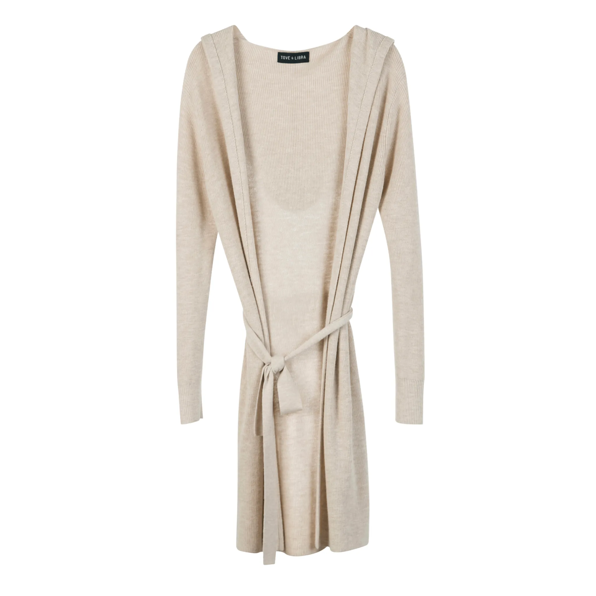 Hooded Wrap Cardigan - Almond