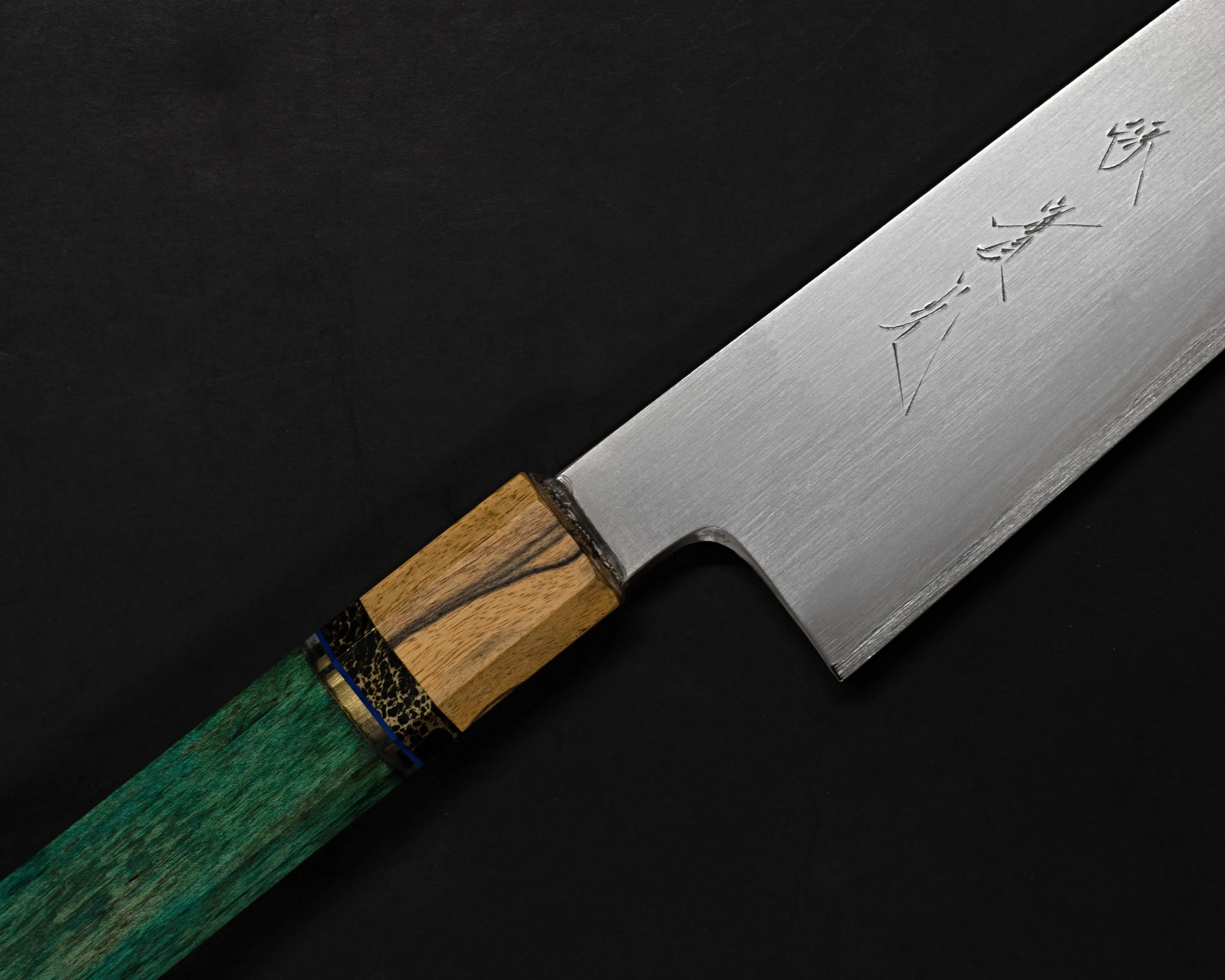 JIKKO Chef Blue1 carbon steel Gyuto Japanese knife with Custom Handle