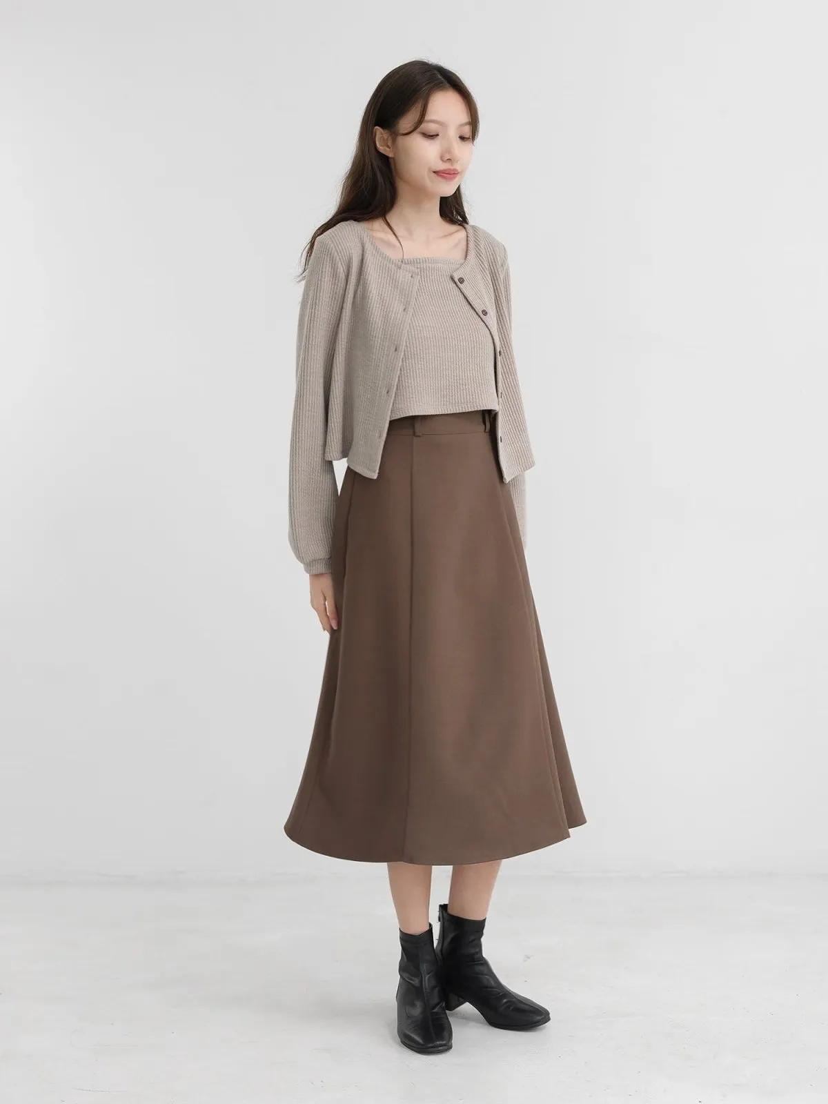 Katrina A-line Flared Midi Skirt
