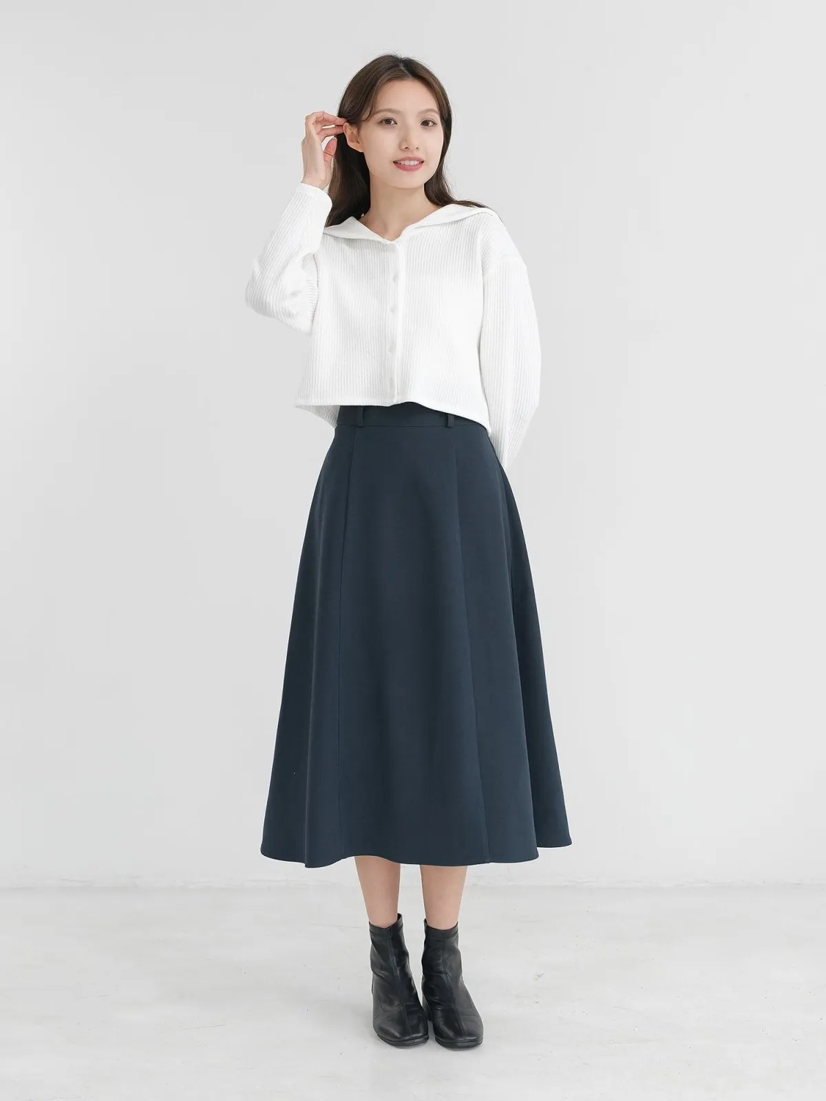Katrina A-line Flared Midi Skirt