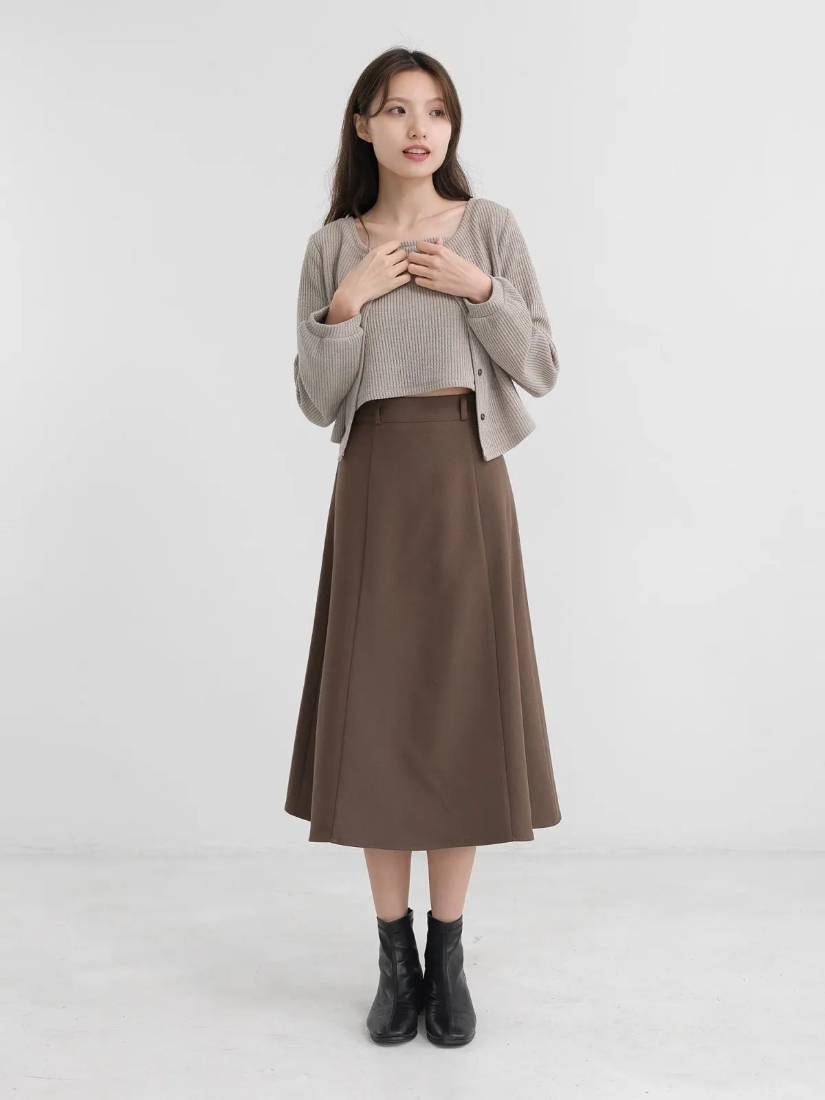 Katrina A-line Flared Midi Skirt