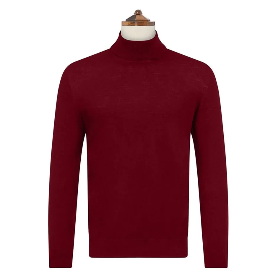 Keiran Wine Roll Neck Jumper