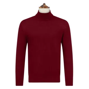 Keiran Wine Roll Neck Jumper