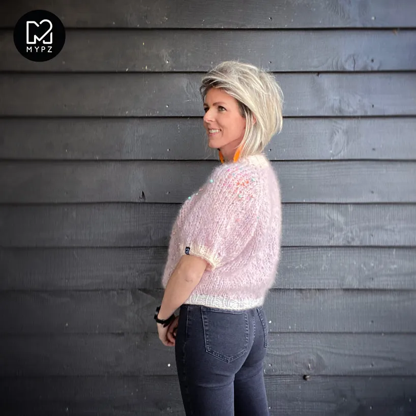 Knit pattern – MYPZ light top-down sweater Diamonds and Pearls No10 (ENG-NL)