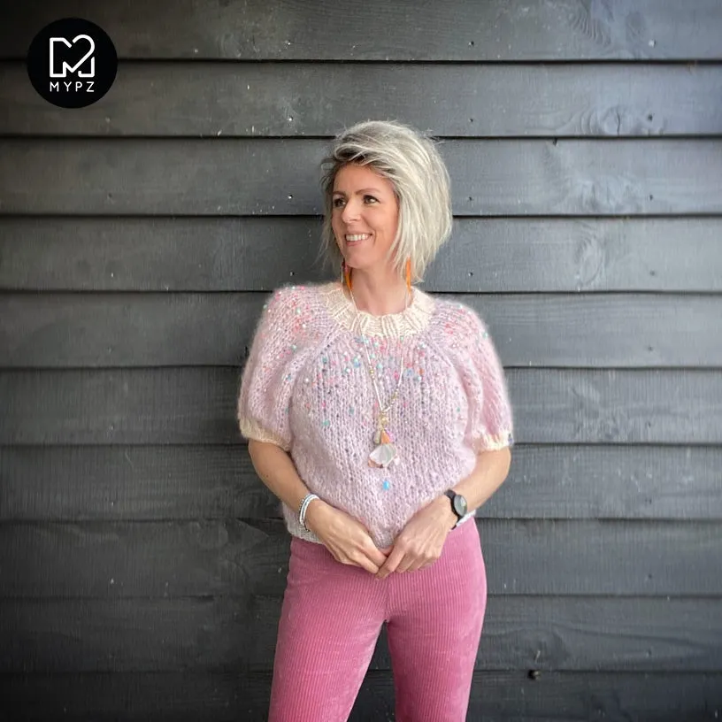 Knit pattern – MYPZ light top-down sweater Diamonds and Pearls No10 (ENG-NL)