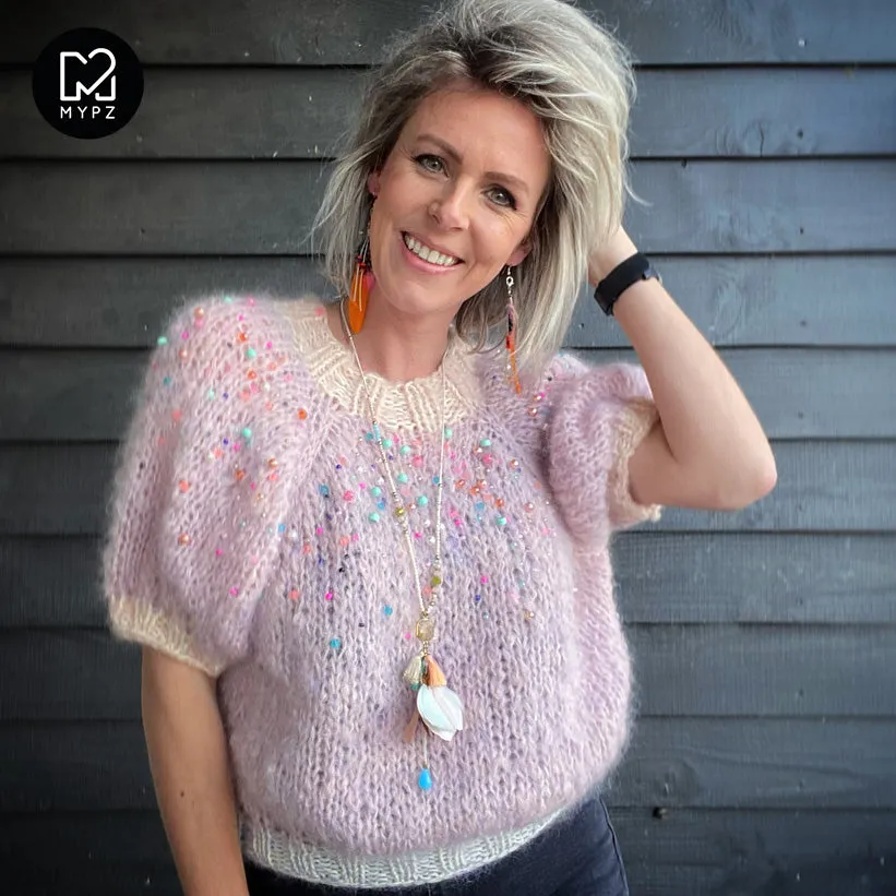 Knit pattern – MYPZ light top-down sweater Diamonds and Pearls No10 (ENG-NL)