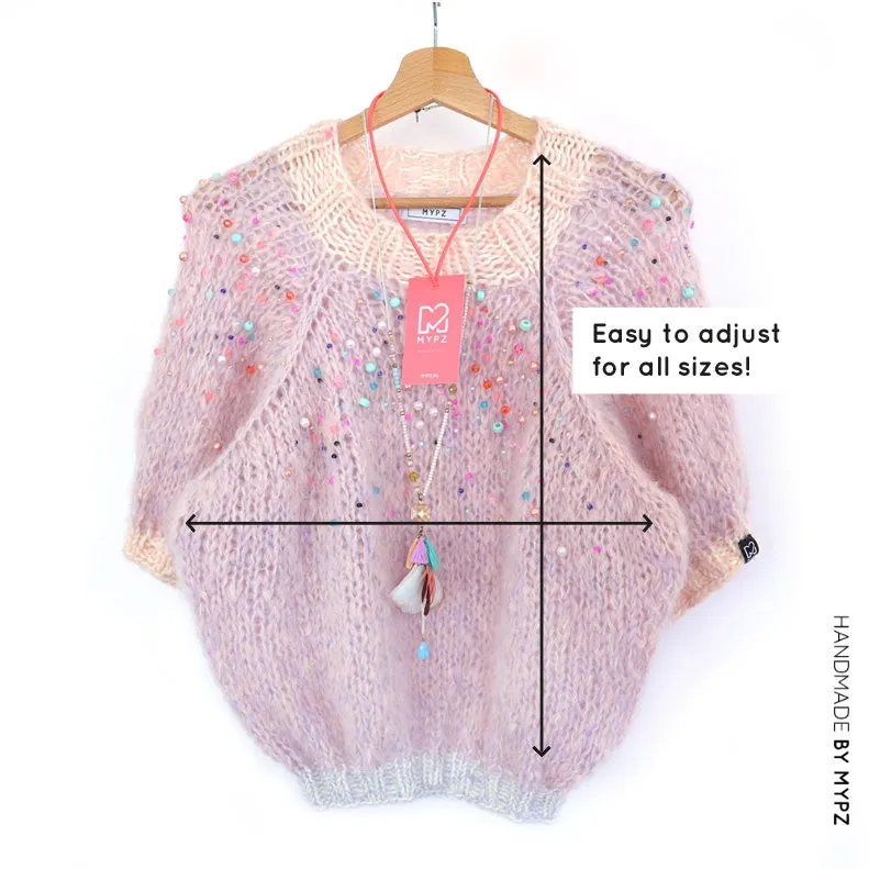 Knit pattern – MYPZ light top-down sweater Diamonds and Pearls No10 (ENG-NL)