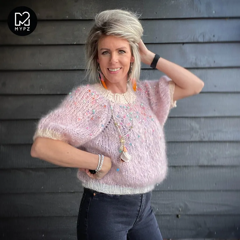 Knit pattern – MYPZ light top-down sweater Diamonds and Pearls No10 (ENG-NL)