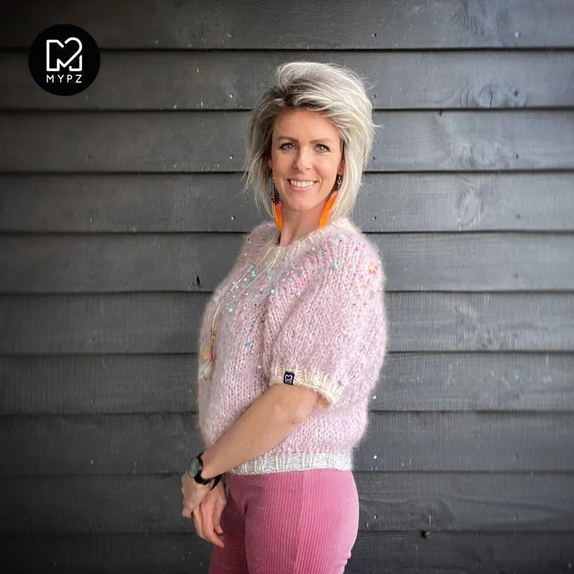 Knit pattern – MYPZ light top-down sweater Diamonds and Pearls No10 (ENG-NL)