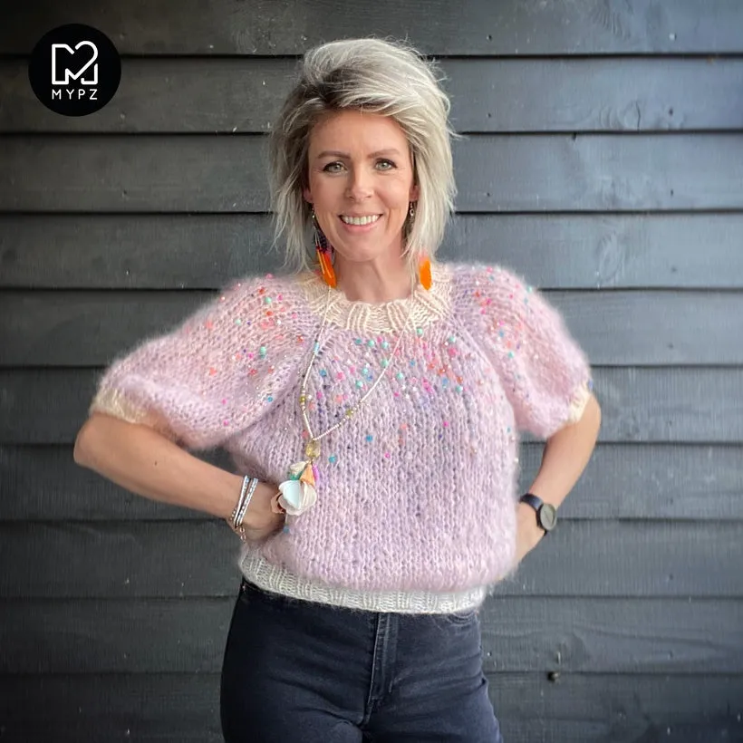Knit pattern – MYPZ light top-down sweater Diamonds and Pearls No10 (ENG-NL)