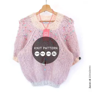 Knit pattern – MYPZ light top-down sweater Diamonds and Pearls No10 (ENG-NL)
