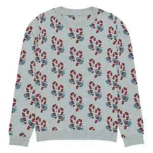 Knitted Crew Neck Sweater -- Candy Cane (Glamourange Christmas Knitted Crew Neck Sweater - All-Over Pattern)