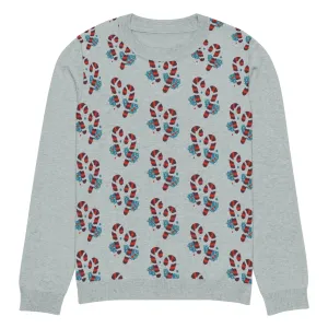 Knitted Crew Neck Sweater -- Candy Cane (Glamourange Christmas Knitted Crew Neck Sweater - Front Pattern)