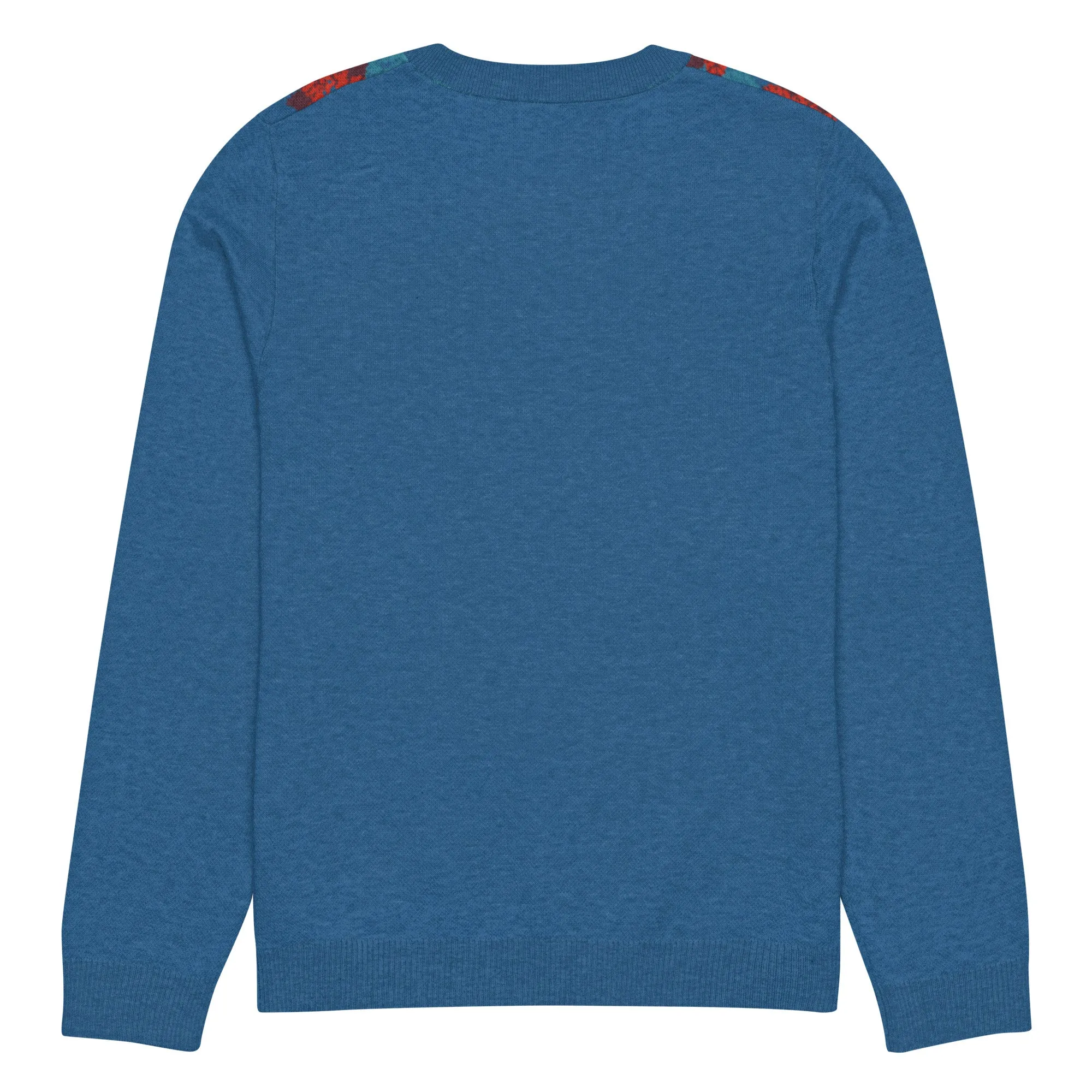 Knitted Crew Neck Sweater - Christmas Flower (Glamourange Christmas Knitted Crew Neck Sweater - Front Pattern)