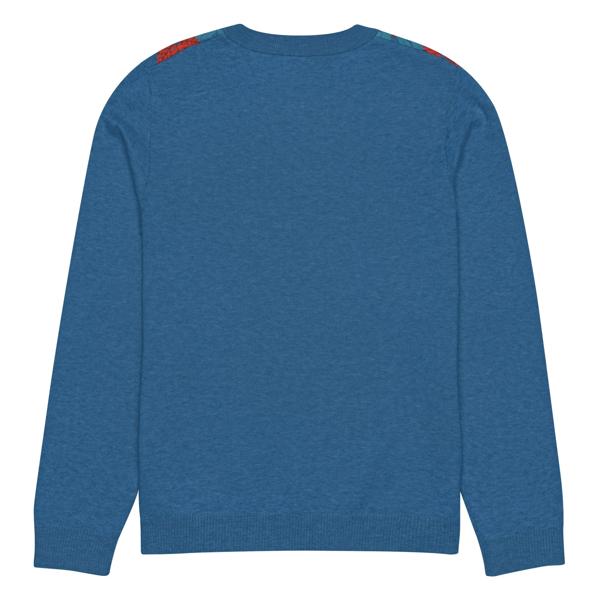 Knitted Crew Neck Sweater - Christmas Flower (Glamourange Christmas Knitted Crew Neck Sweater - Front Pattern)