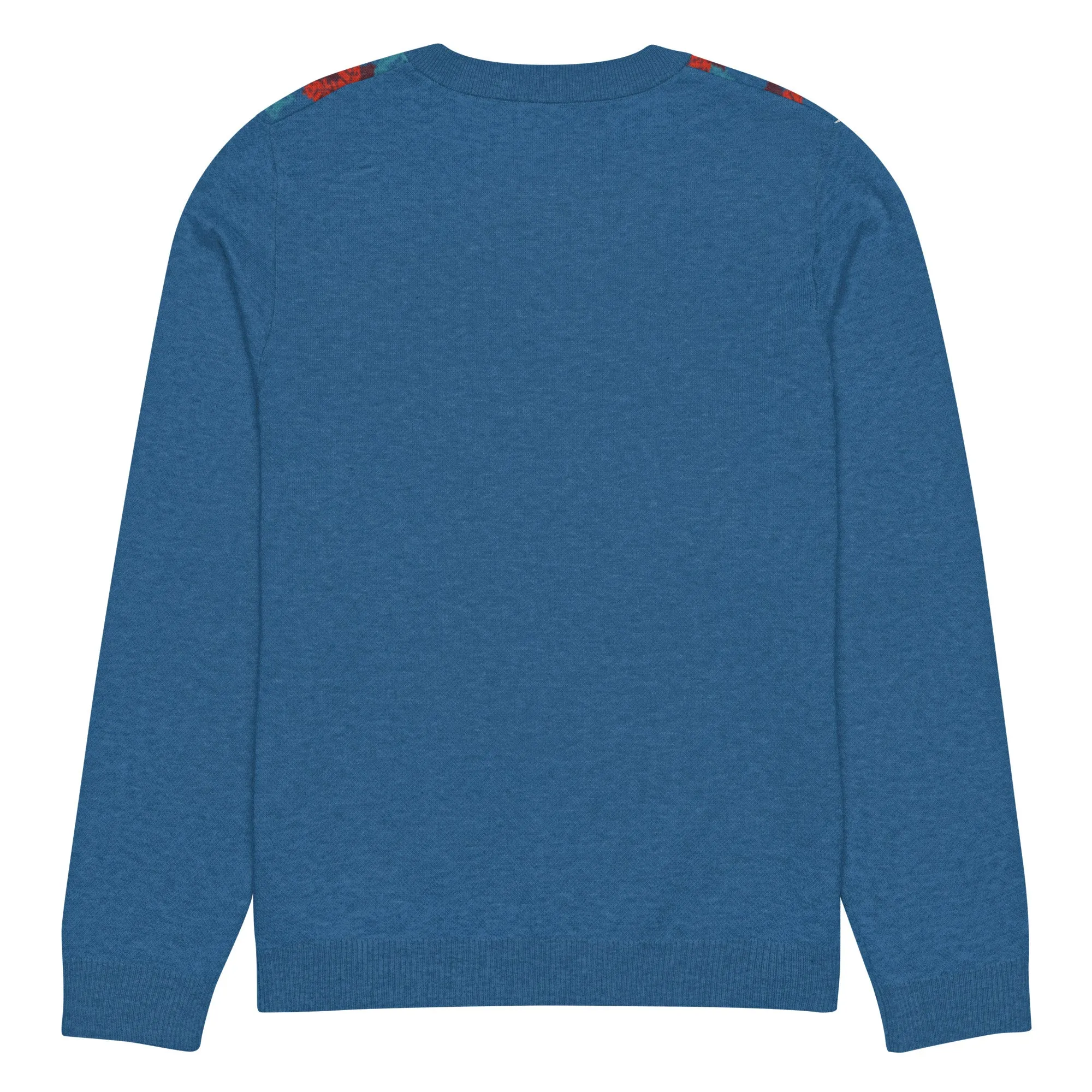 Knitted Crew Neck Sweater - Christmas Flower (Glamourange Christmas Knitted Crew Neck Sweater - Front Pattern)