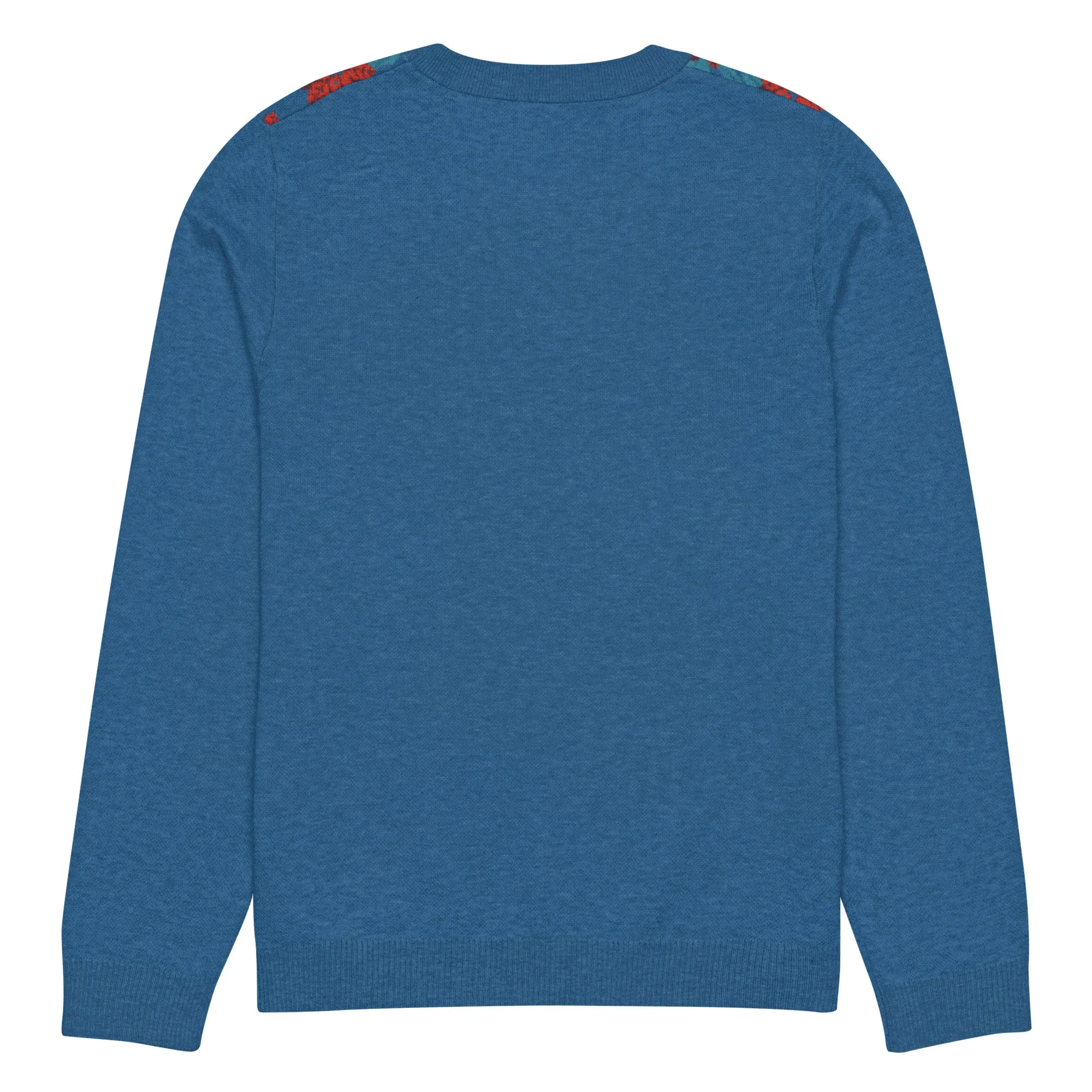 Knitted Crew Neck Sweater - Christmas Flower (Glamourange Christmas Knitted Crew Neck Sweater - Front Pattern)