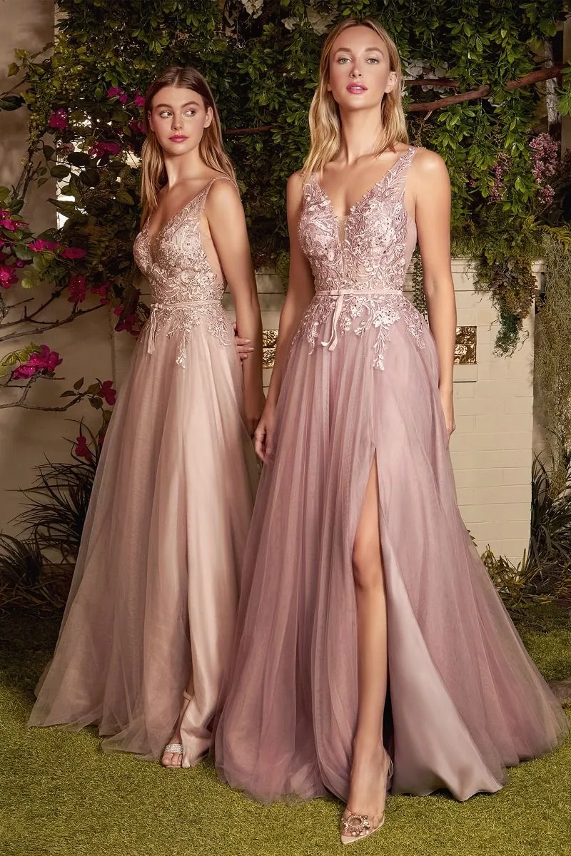 LAYERED TULLE A-LINE DRESS CDA1045