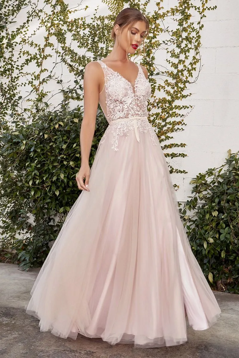 LAYERED TULLE A-LINE DRESS CDA1045