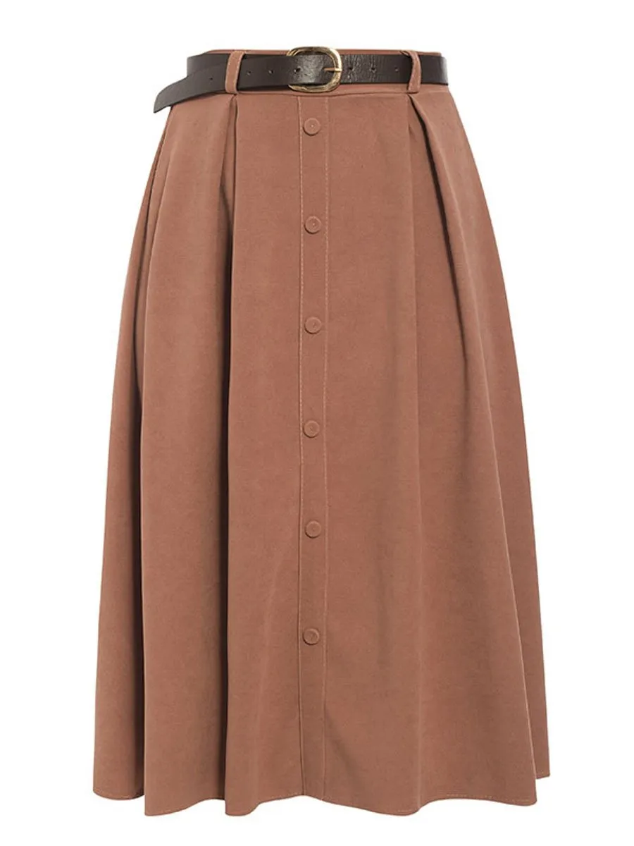 Lorelai A-line Suede Velvet Skirt - Multicolor
