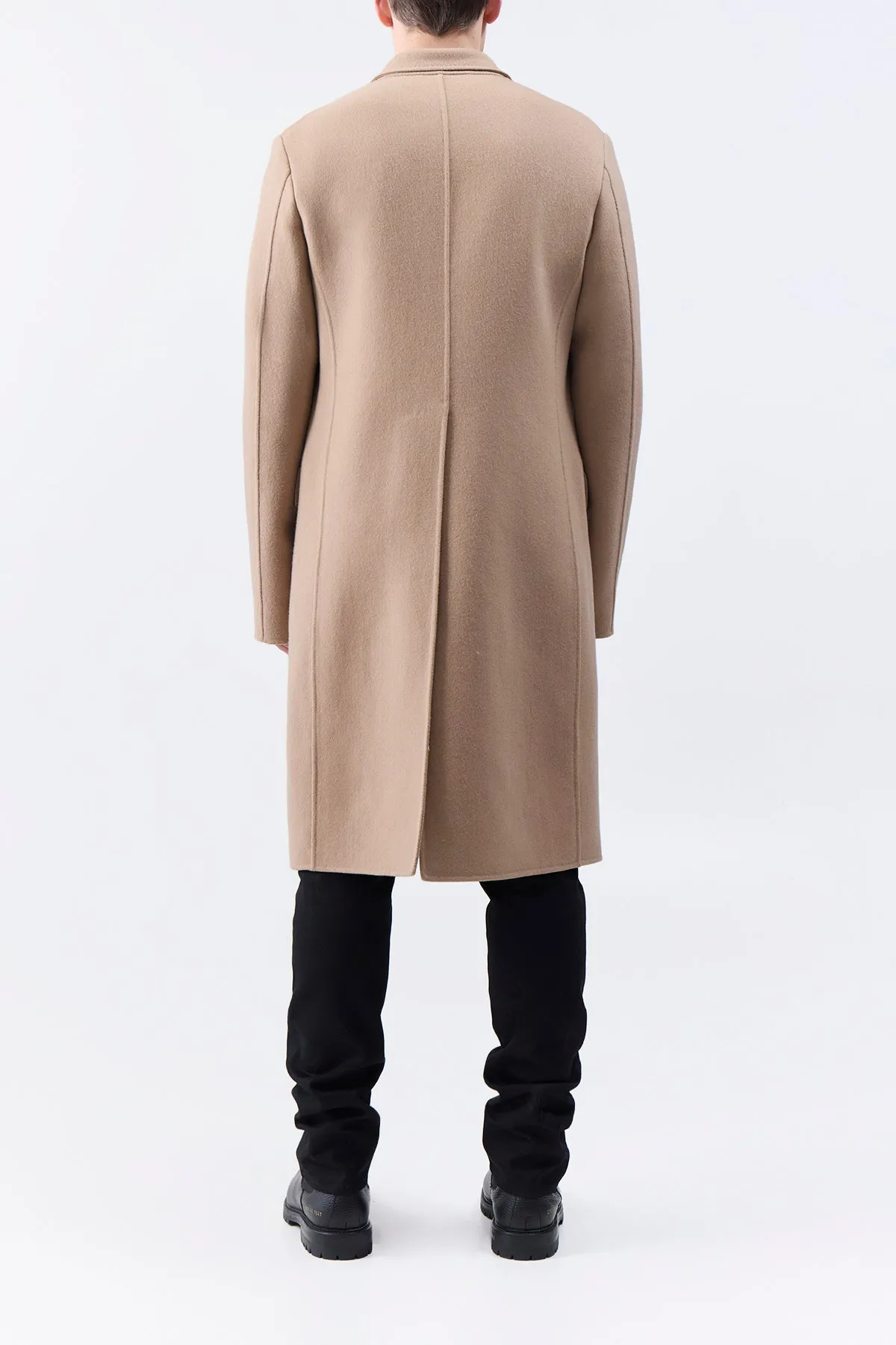 Mcaffrey Coat in Camel Double-Face Recycled Cashmere