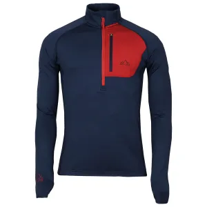 Mens Bresprekk Half Zip Grid Fleece (Navy/Rust)