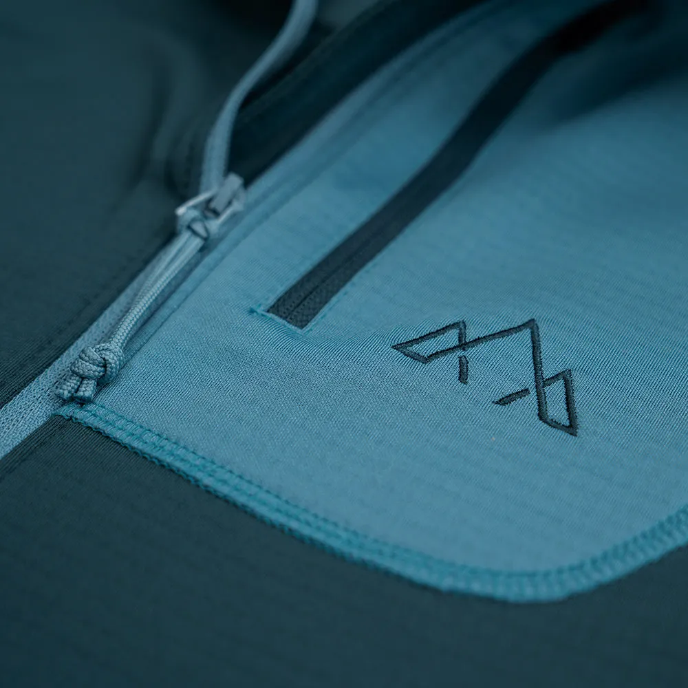 Mens Bresprekk Half Zip Grid Fleece (Petrol/Arctic Blue)