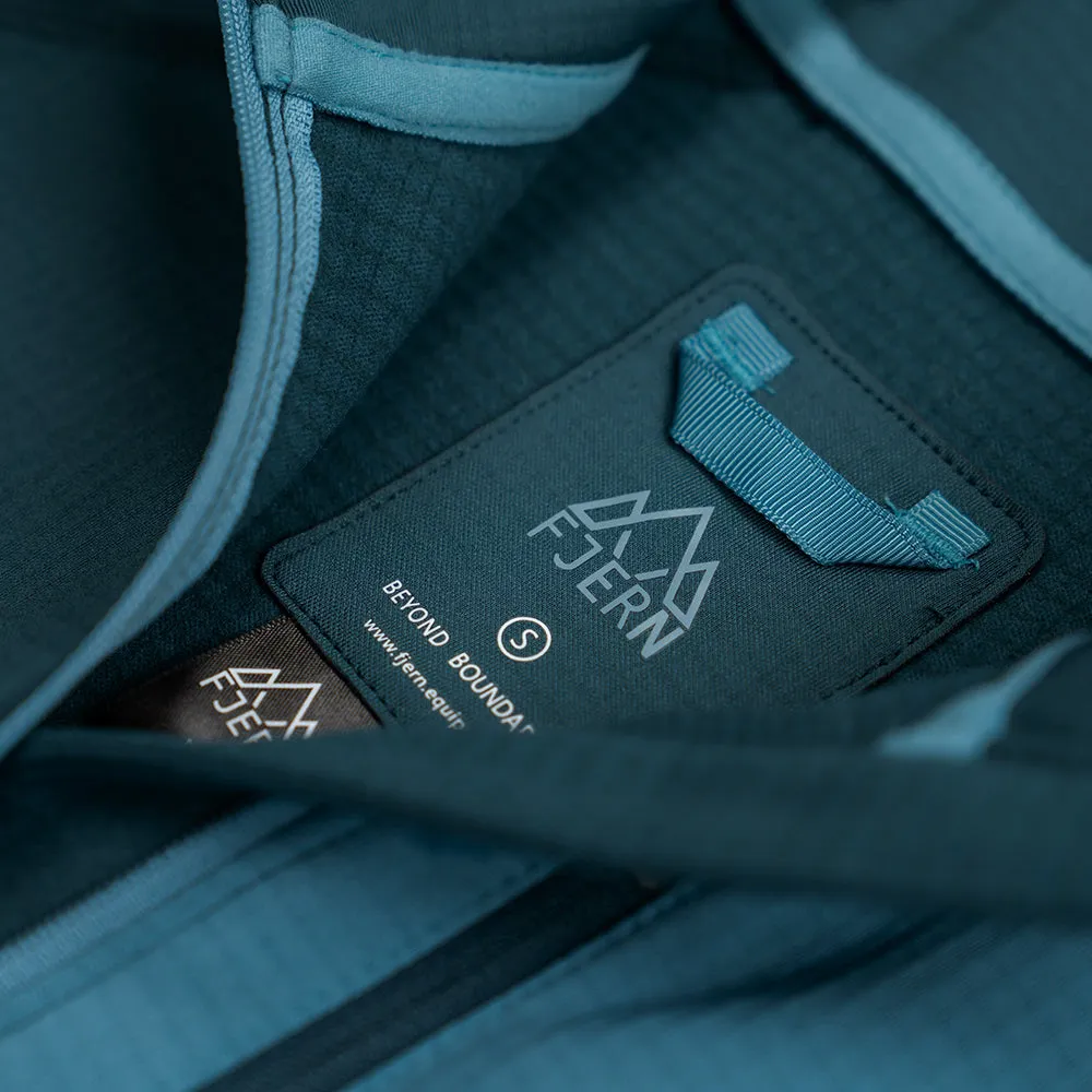 Mens Bresprekk Half Zip Grid Fleece (Petrol/Arctic Blue)