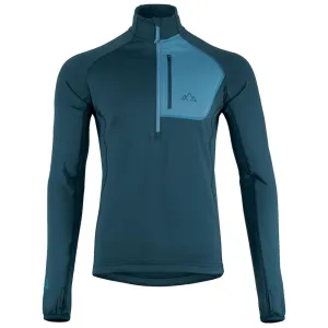 Mens Bresprekk Half Zip Grid Fleece (Petrol/Arctic Blue)