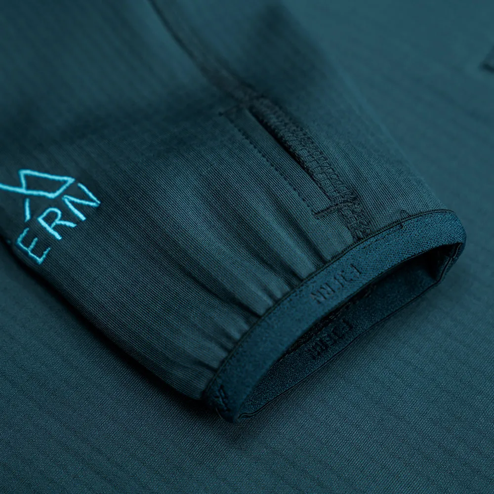 Mens Bresprekk Half Zip Grid Fleece (Petrol/Arctic Blue)