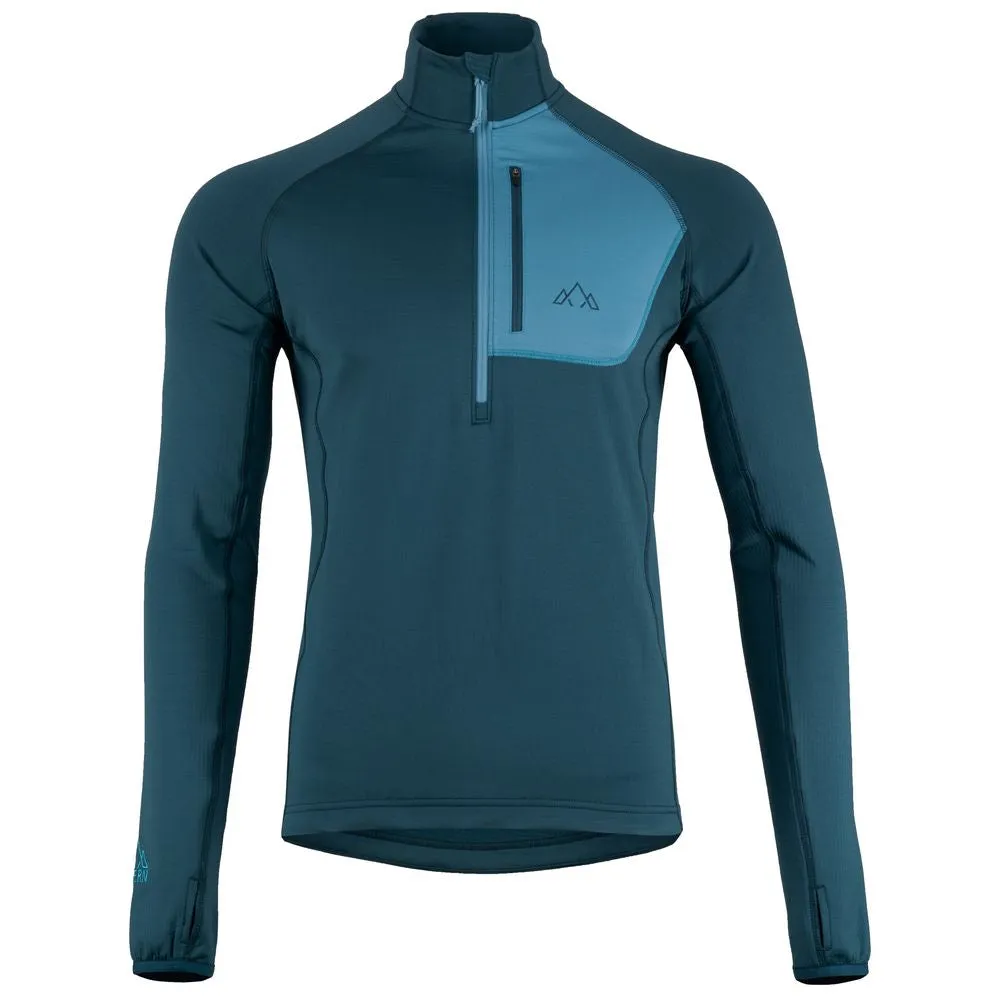 Mens Bresprekk Half Zip Grid Fleece (Petrol/Arctic Blue)