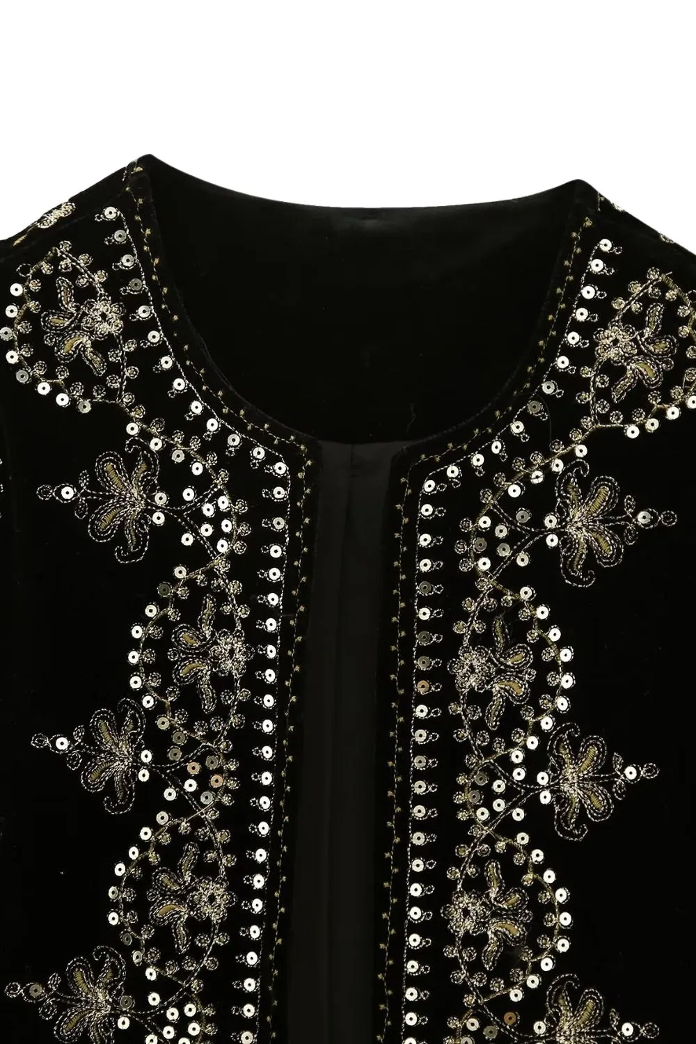 'Mia' Embroidered Velvet Vest Top