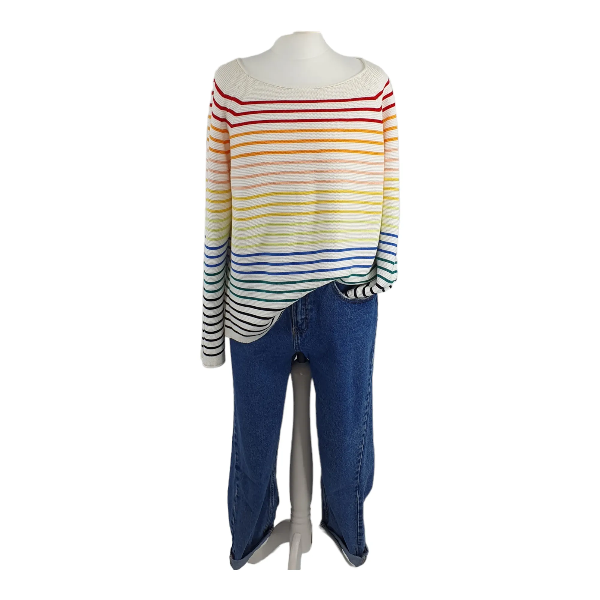 Multi colour stripe Bretin Knit Slash Neck Sweater - Next - Medium 44"