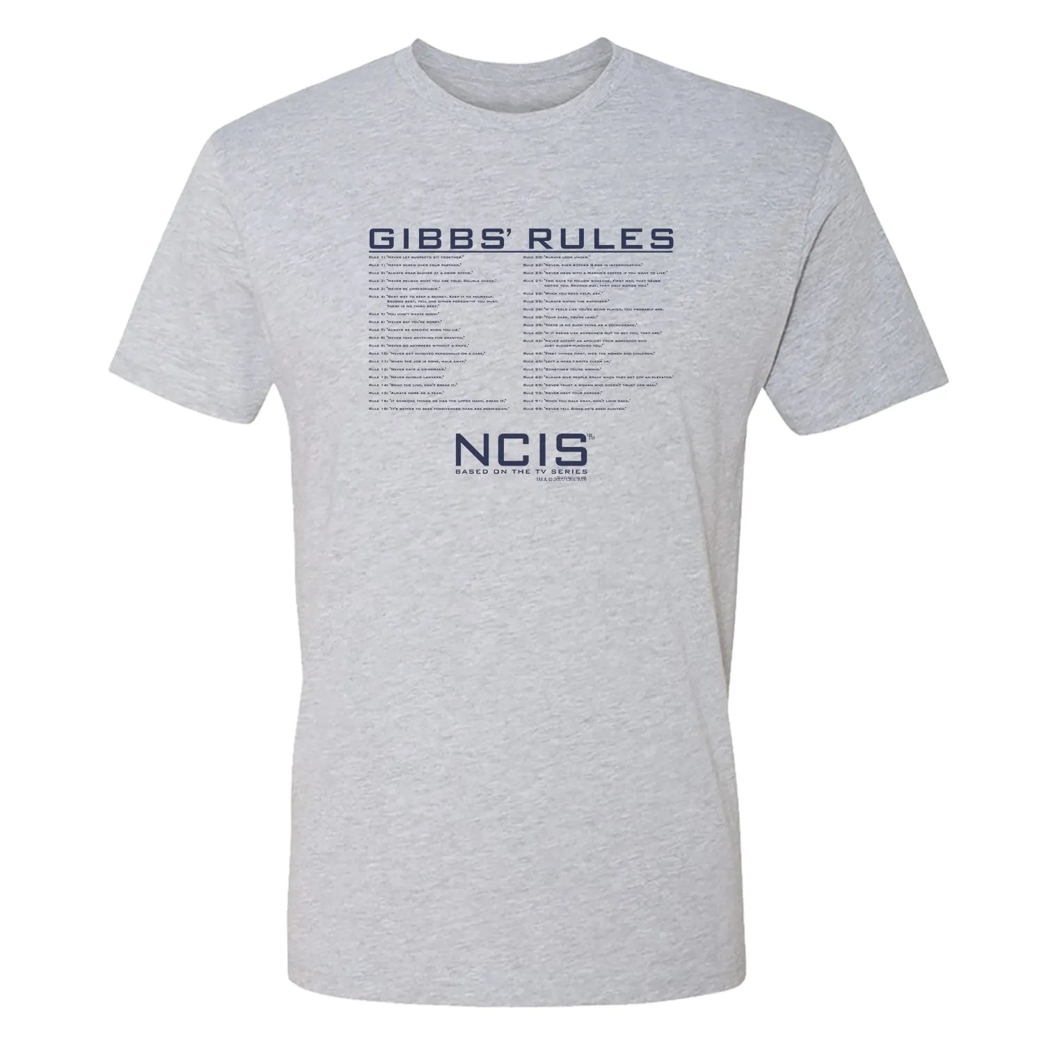 NCIS Gibbs Rules Adult Short Sleeve T-Shirt