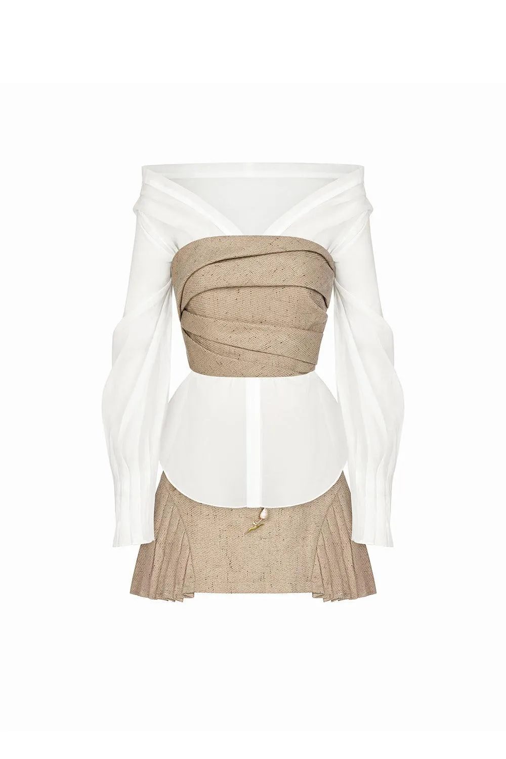 Oliver A-line Off-Shoulder Canvas Mini Set