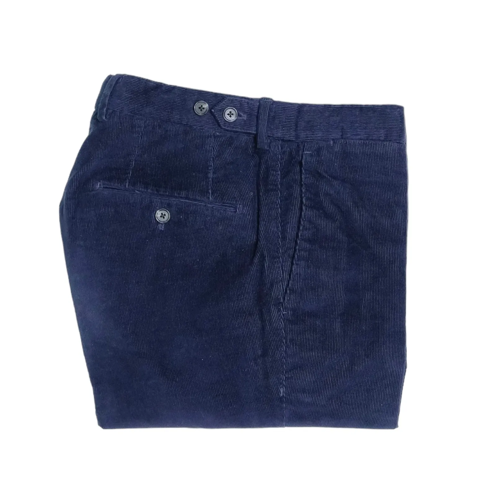 Oscar Jacobson - Navy Corduroy High-Rise Cotton Trousers 48
