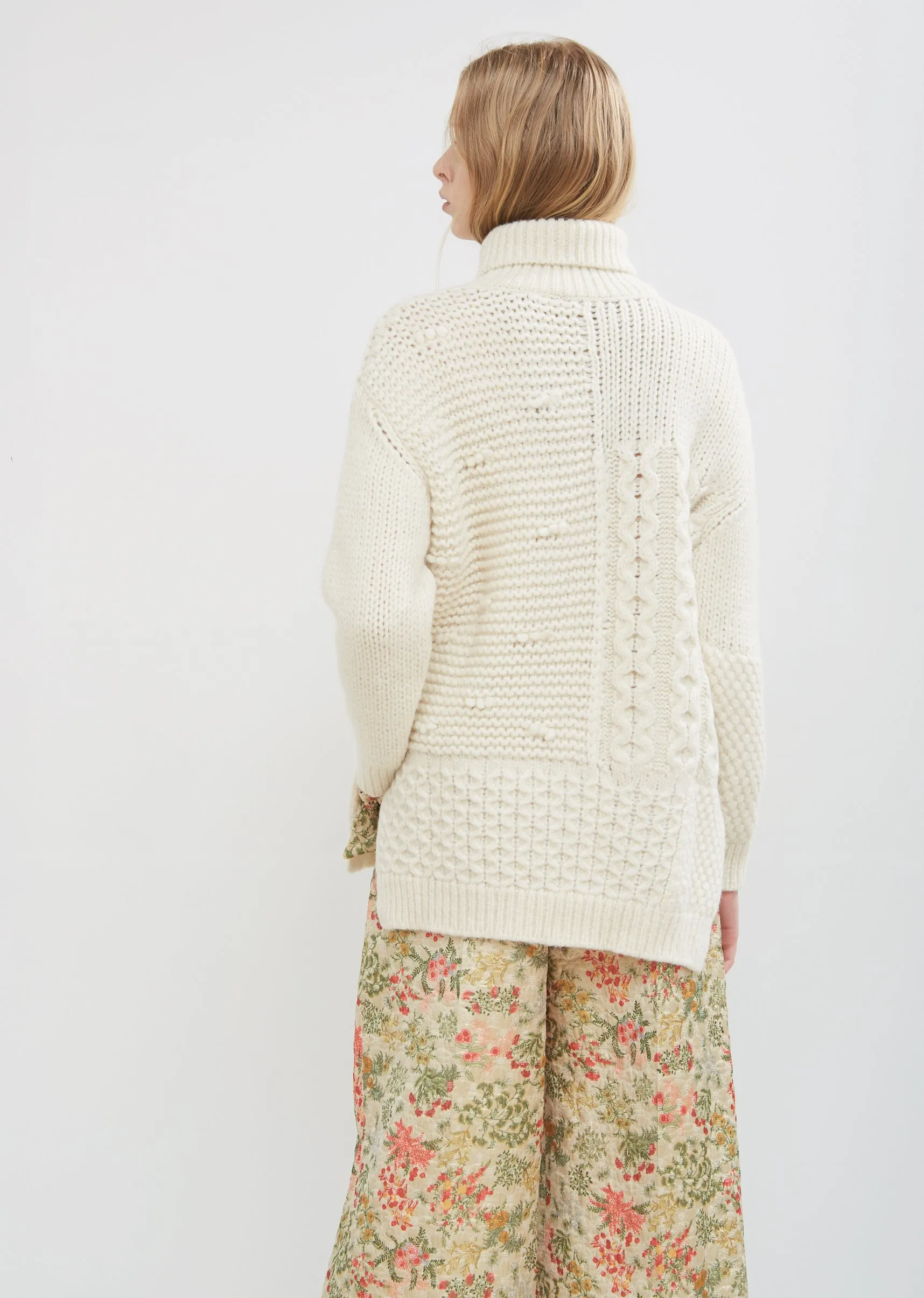 Patchwork Roll Neck Sweater