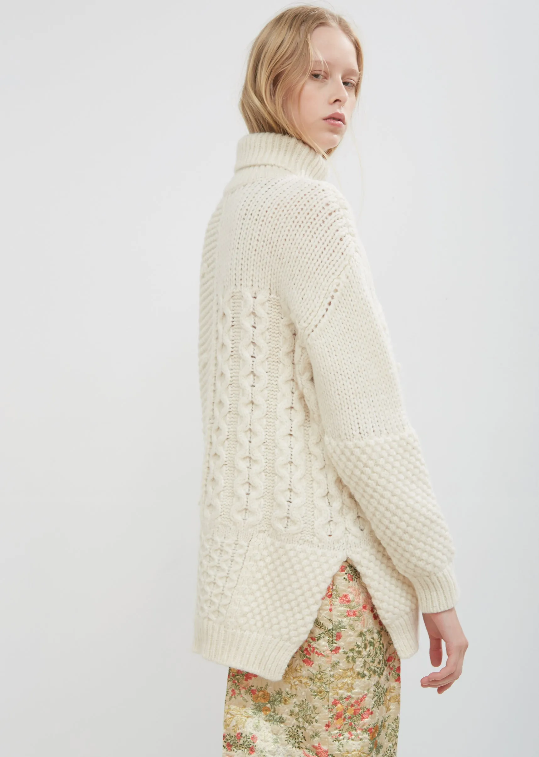 Patchwork Roll Neck Sweater