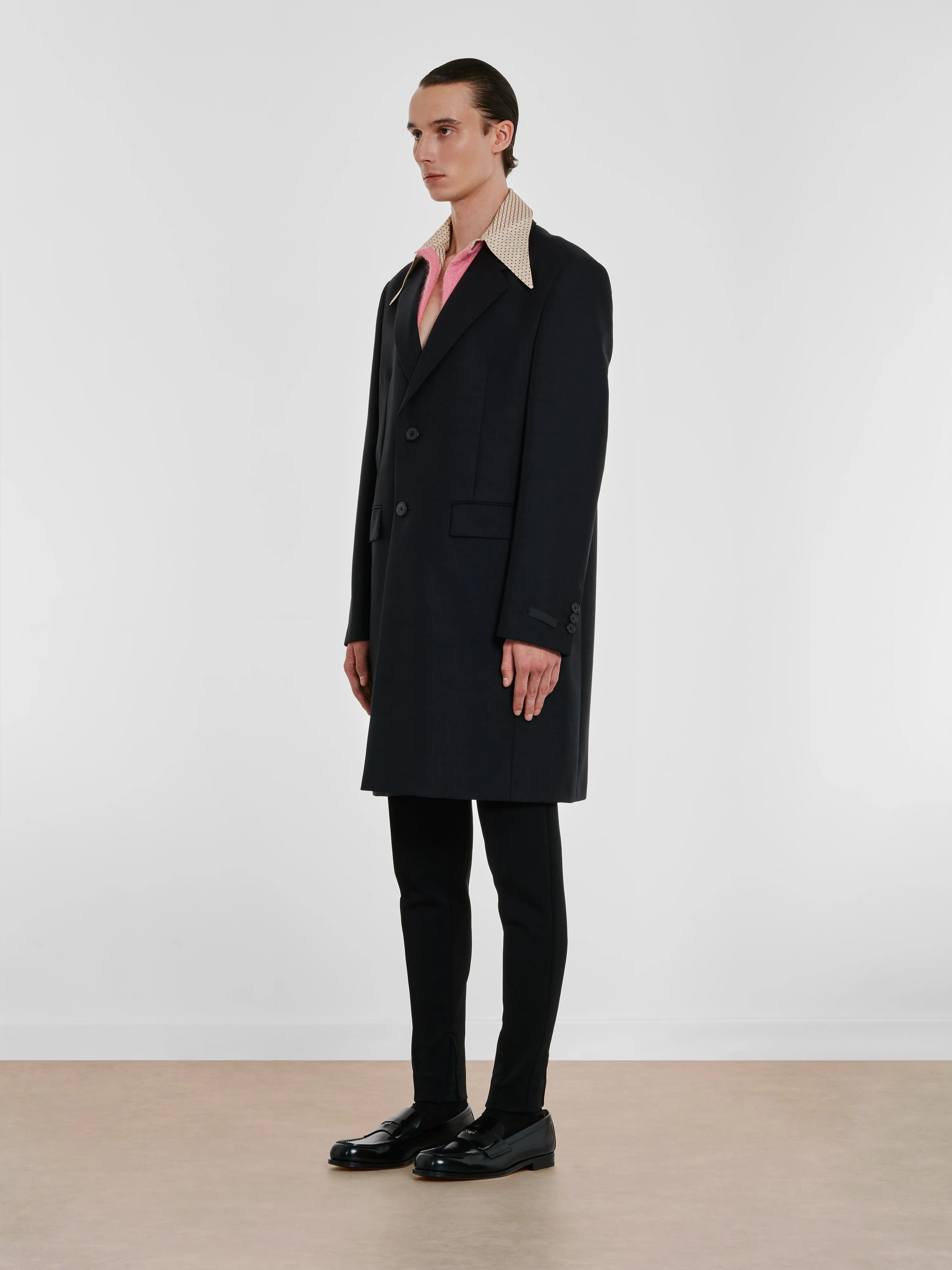Prada - Men's Coat With Detachable Collar - (Black)